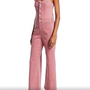 Stunning Paige pink denim jumpsuit size 27 mint condition worn twice